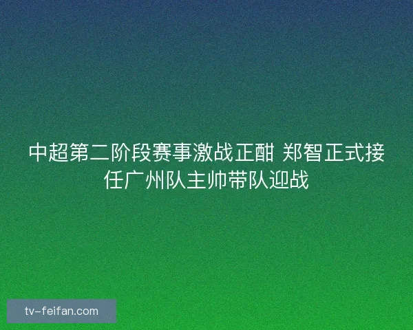 中超第二阶段赛事激战正酣 郑智正式接任广州队主帅带队迎战